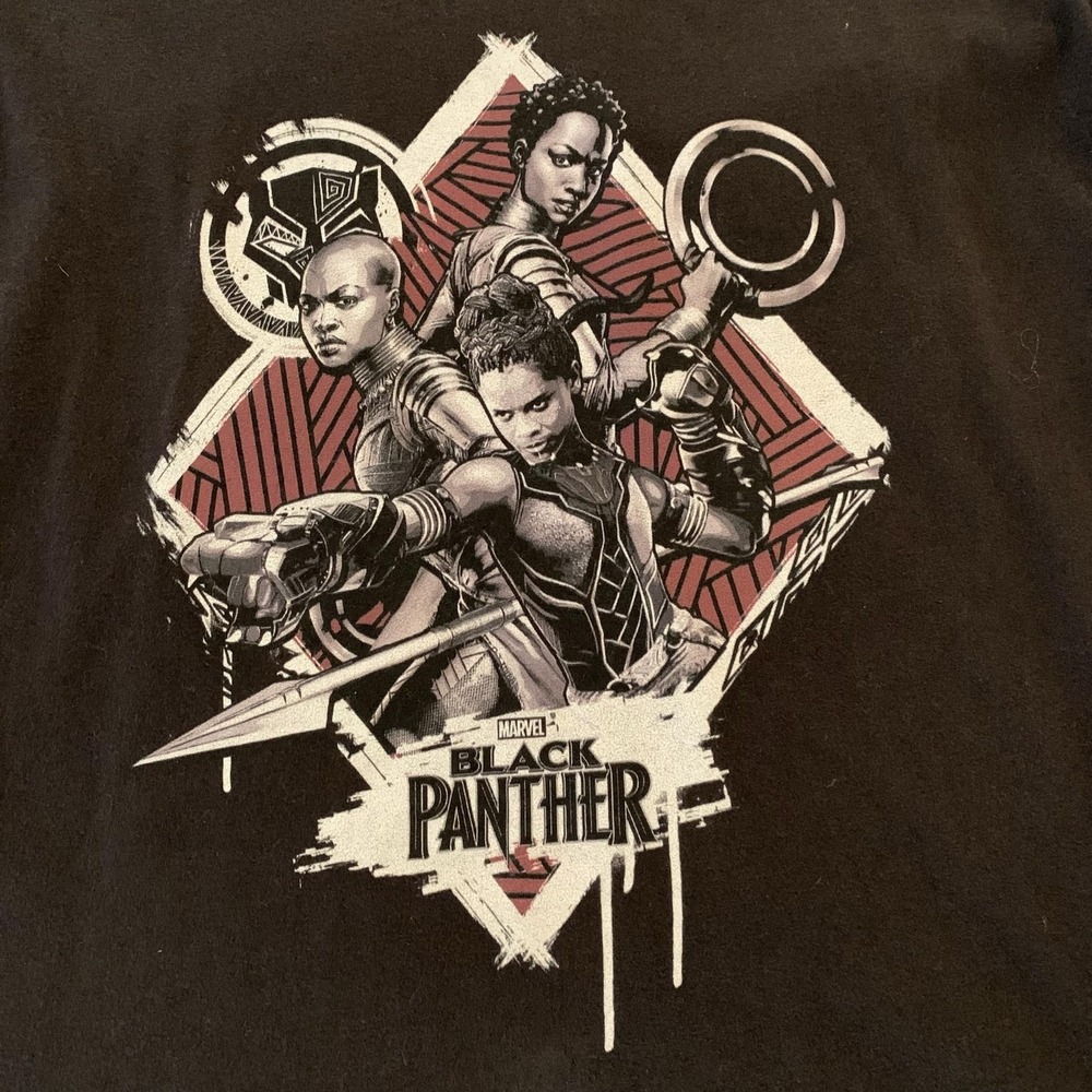Marvel Black Panther Shirt Womens Small Black Graphic Tee Movie Superhero